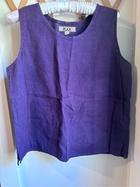 Flax Purple Linen Tank Top